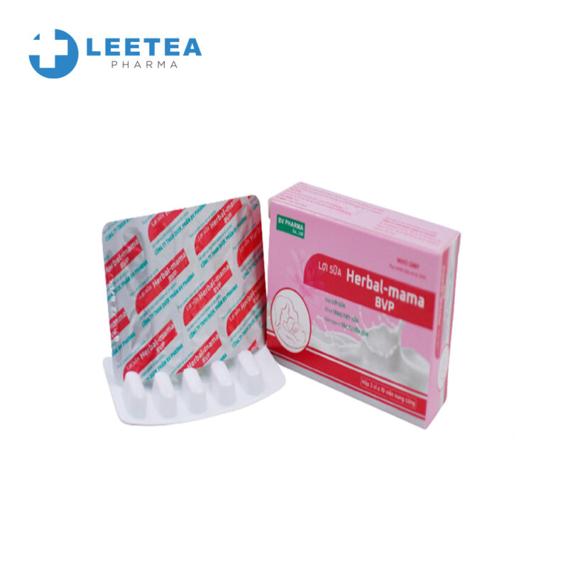 Lợi sữa Herbal-Mama BVP giúp lợi sữa, hỗ trợ tăng tiết sữa, giảm nguy cơ tắc tuyến sữa. Sản phẩm được phân phối bởi LEETEA PHARMA
